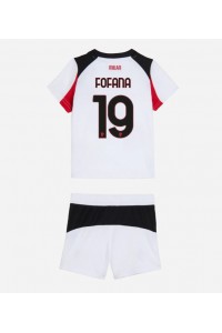 Fotbalové Dres AC Milan Youssouf Fofana #19 Dětské Venkovní Oblečení 2025-26 Krátký Rukáv (+ trenýrky)